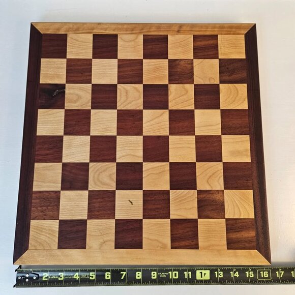 Complete Wooden Chess/Checkers Set – 16” Solid Board, Quality Pieces - Picture 2 of 6